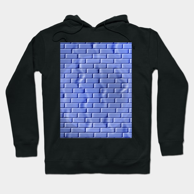 Blue bricks, wall surface stylization Hoodie by Hujer